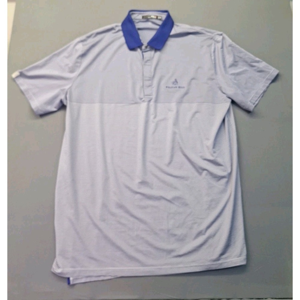 RLX Ralph Lauren Mens 2XL Blue Striped Performance Golf Polo Pelican Hill Preppy - Picture 2 of 9